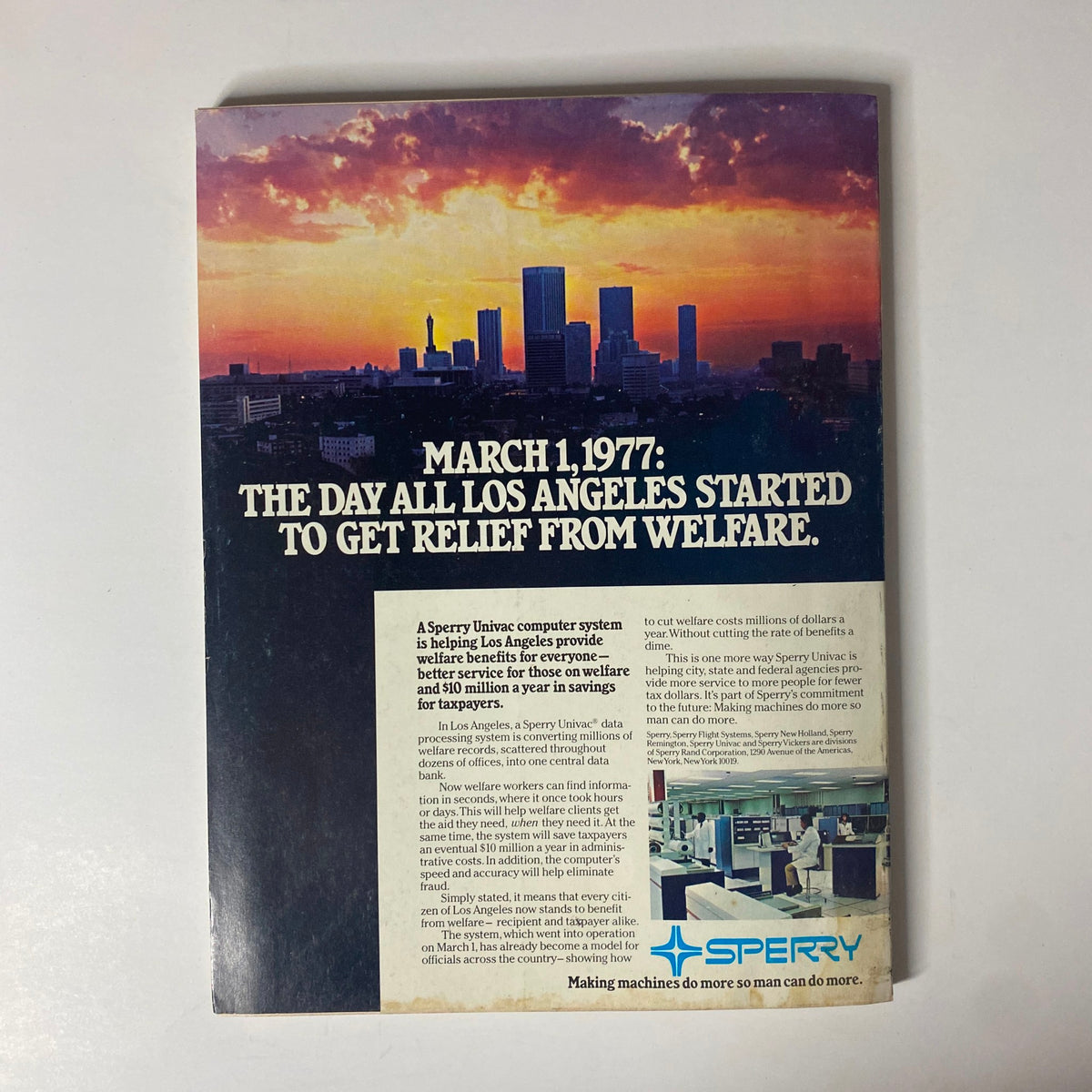 Forbes Magazine May 15, 1978 cover featuring an article titled 'March 1, 1977: The Day All Los Angeles Started to Get Relief from Welfare,' with a sunset backdrop over the Los Angeles skyline.