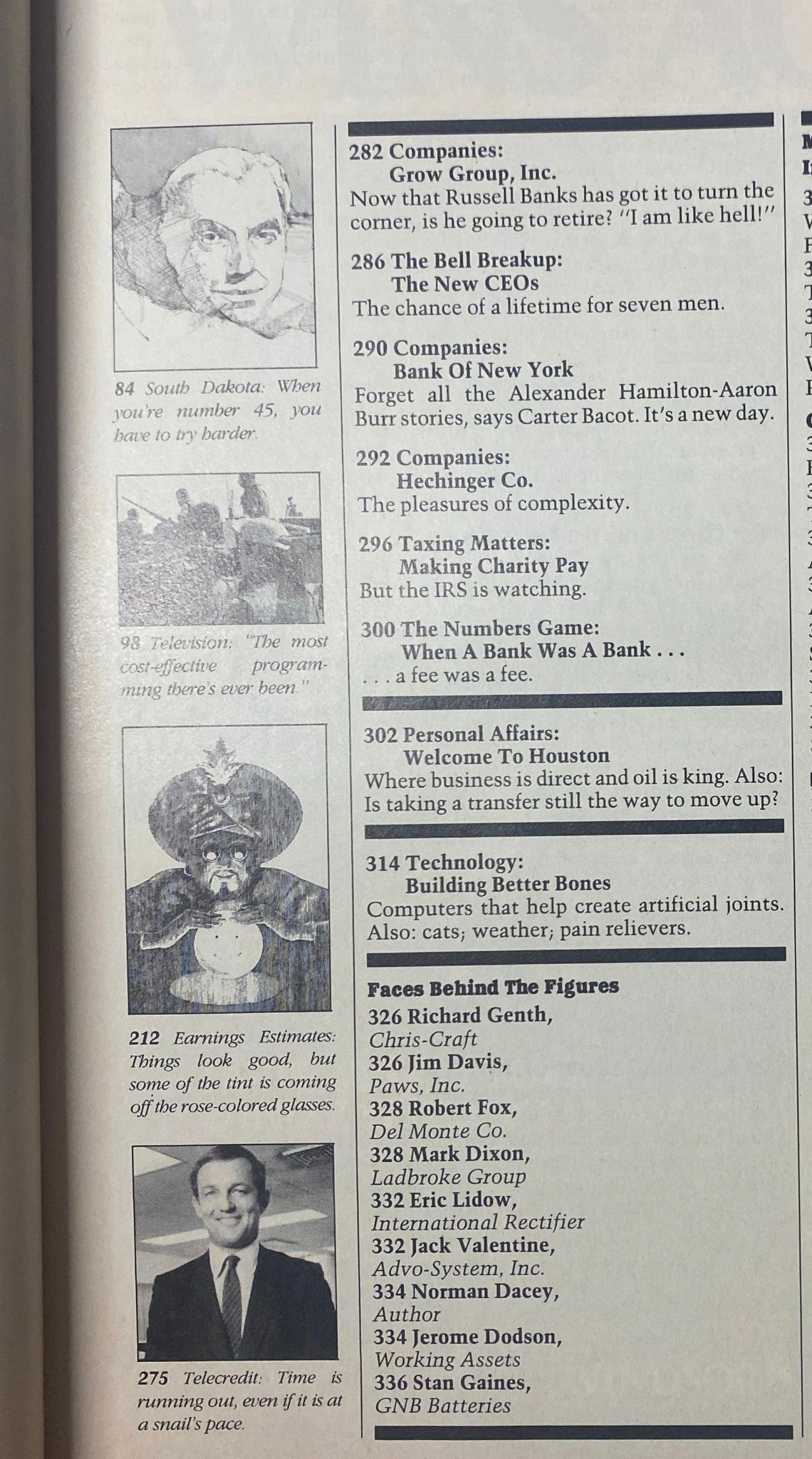 Forbes Magazine November 21, 1983 showcasing an illustration and article summaries including discussions on business trends and personal affairs.