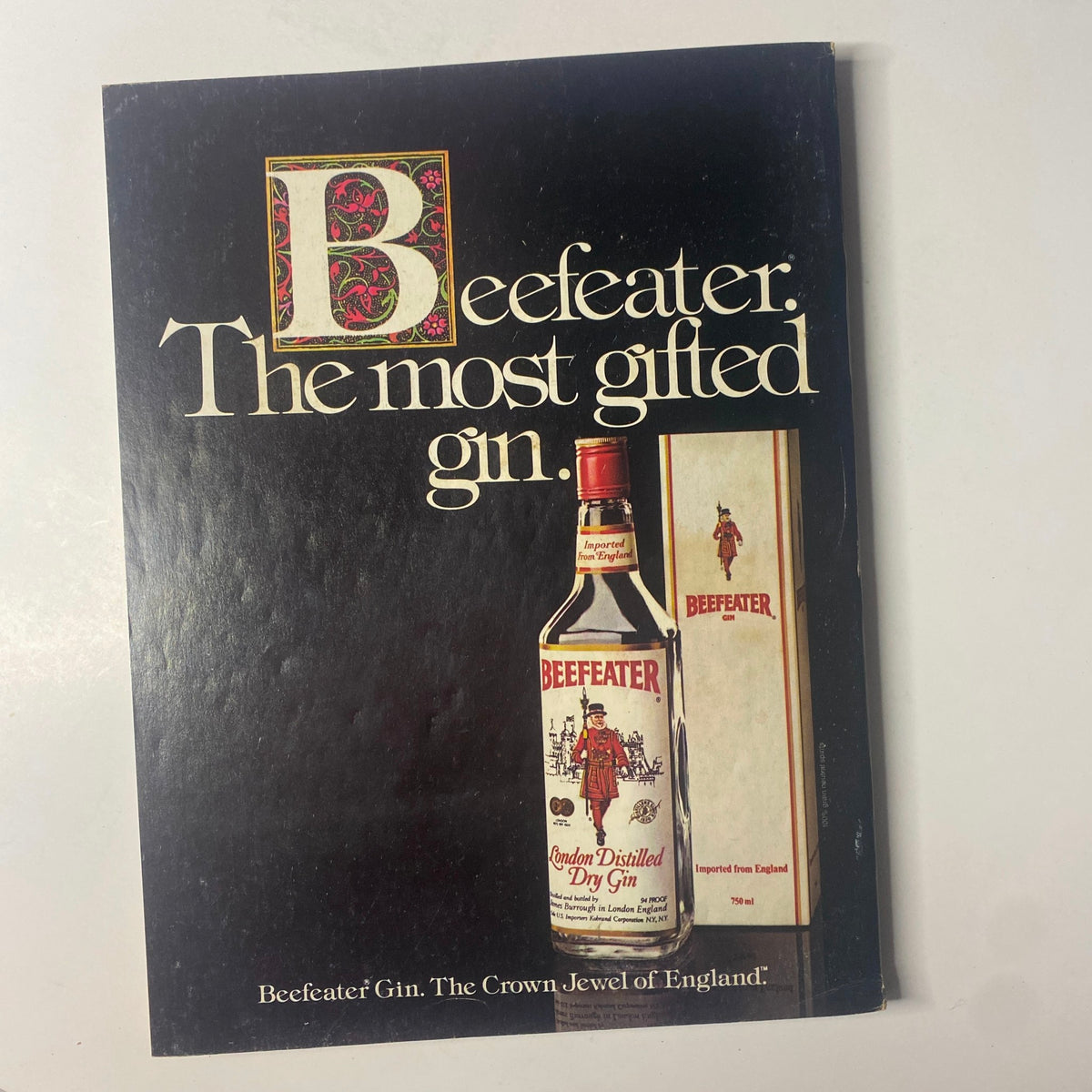 Forbes Magazine November 21, 1983 advertisement for Beefeater Gin, emphasizing its reputation as the most gifted gin.