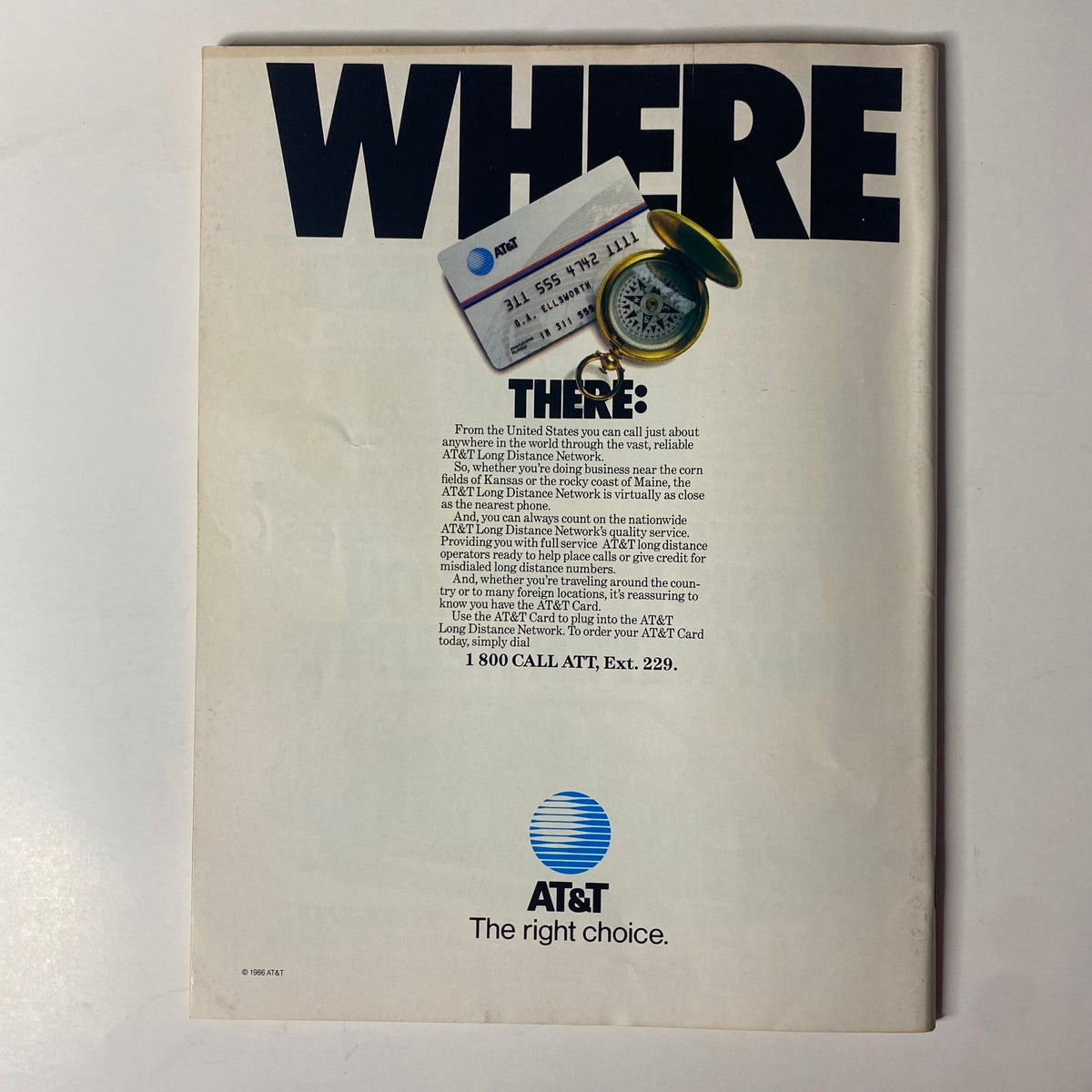 Back cover page of Forbes Magazine March 23, 1987, displaying an AT&T advertisement promoting their long-distance service.