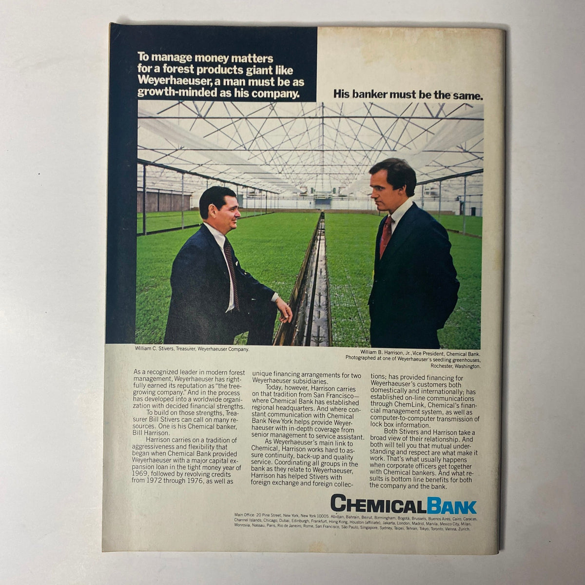 An advertisement page from Forbes Magazine, July 24, 1978 featuring a meeting scene with executives portraying the growth mindset crucial for financial success, aligning with the magazine's focus on leveraged buyouts.