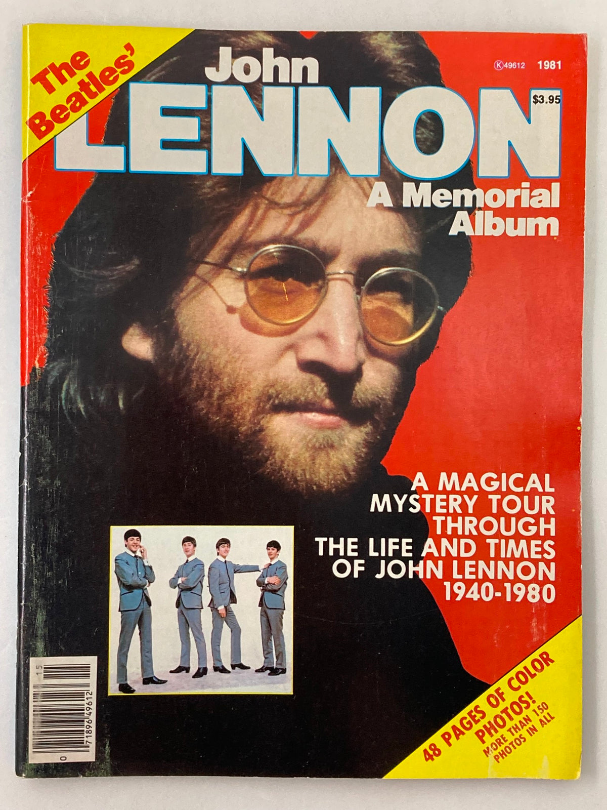 Cover of the 1981 The Beatles' John Lennon 1940-1980 A Memorial Album featuring John Lennon in sunglasses.