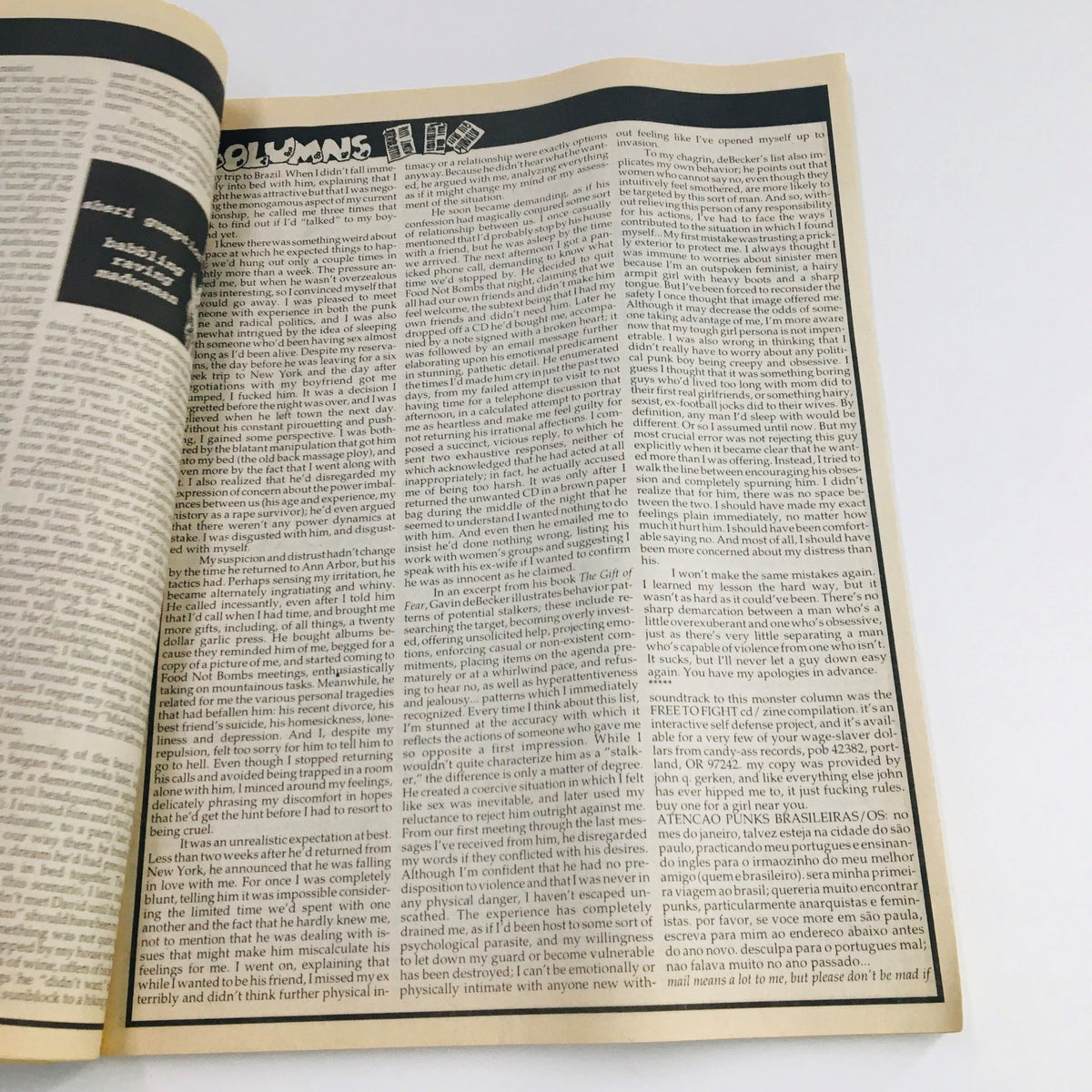 An article page from Maximum RocknRoll Magazine December 1997 issue #175 featuring discussions relevant to the punk rock scene and culture.