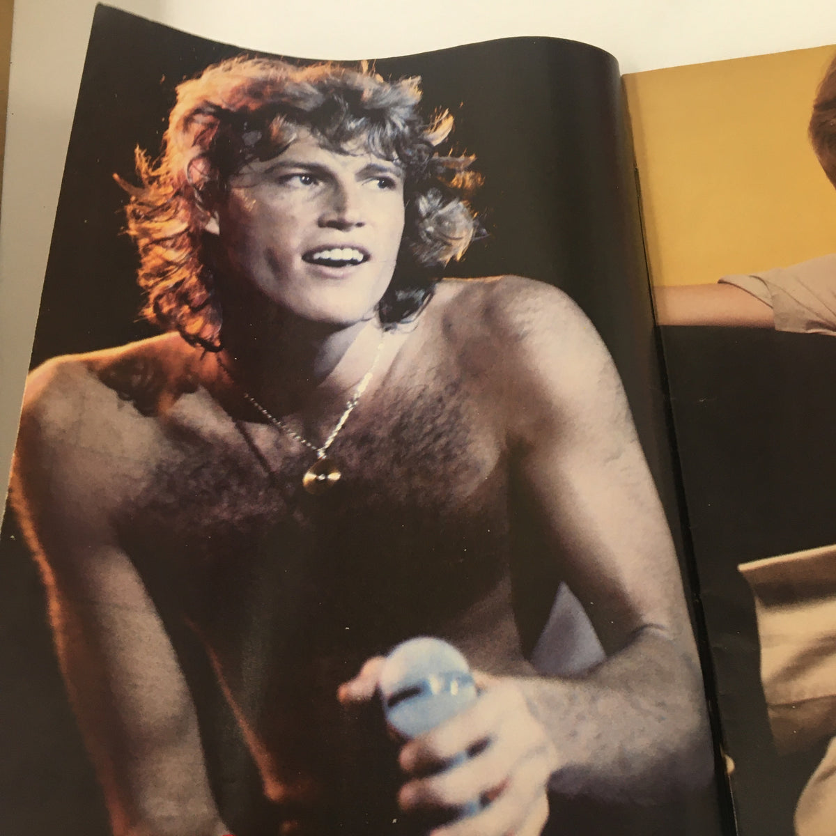 Image of Andy Gibb performing on stage featured in VTG TV Superstar Magazine December 1978, capturing his energetic presence.