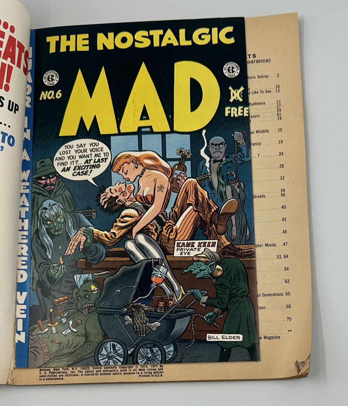 A humorous insert titled 'The Nostalgic MAD No. 6' featured within MAD Magazine Special No. 24, depicting a comical scene with monsters and characters.