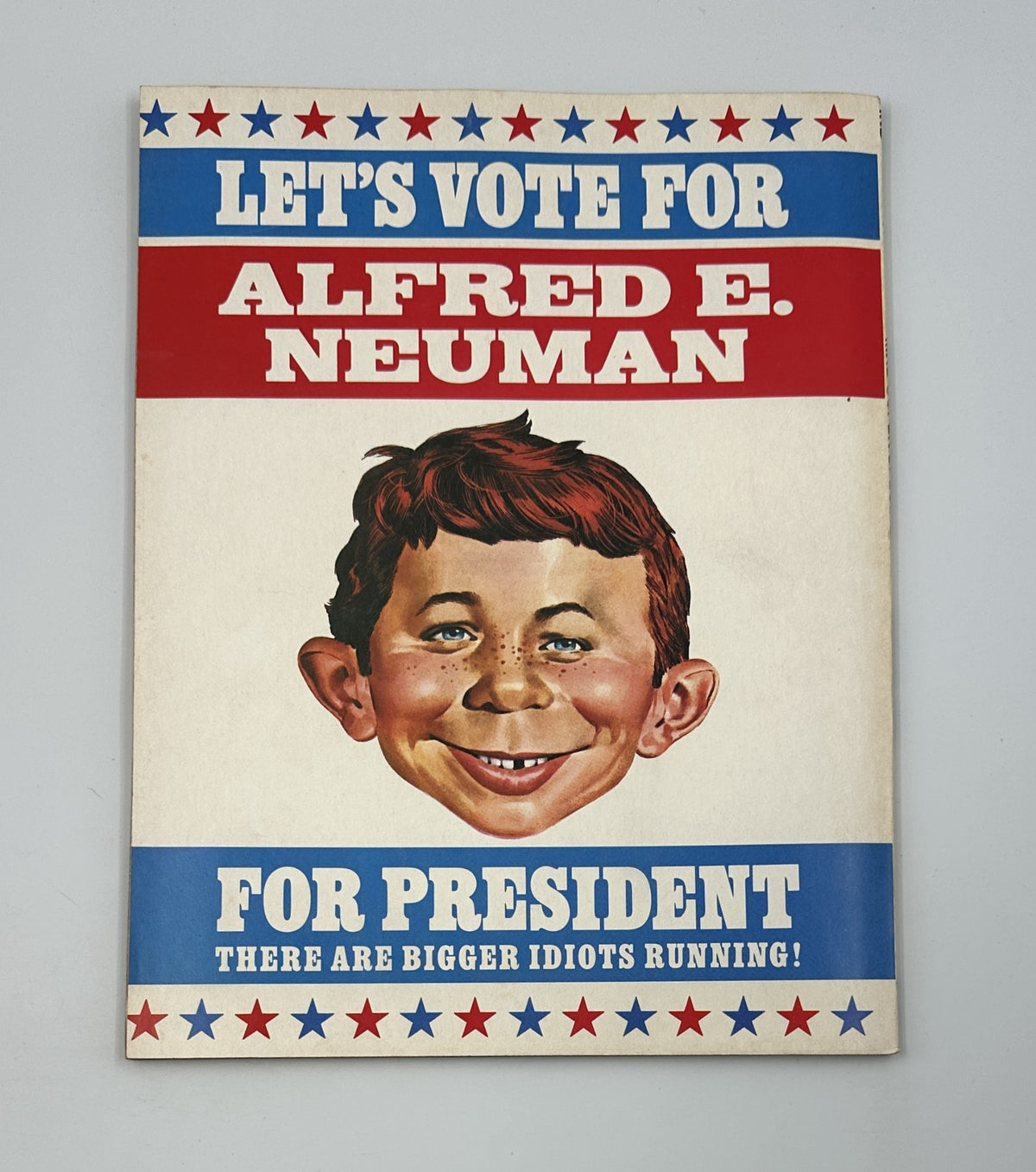 MAD Magazine Super Special No. 33 Winter 1980 cover featuring a satirical illustration of Alfred E. Neuman with the text 'Let’s Vote For Alfred E. Neuman For President' and a humorous tagline 'There Are Bigger Idiots Running!'
