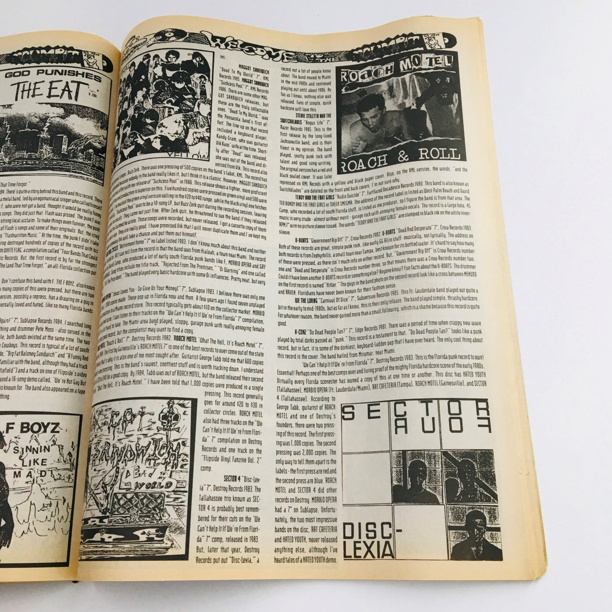 Interior page of Maximum RocknRoll Magazine January 1996 #152 Underhand Musical Group, containing articles and reviews about punk music and bands.