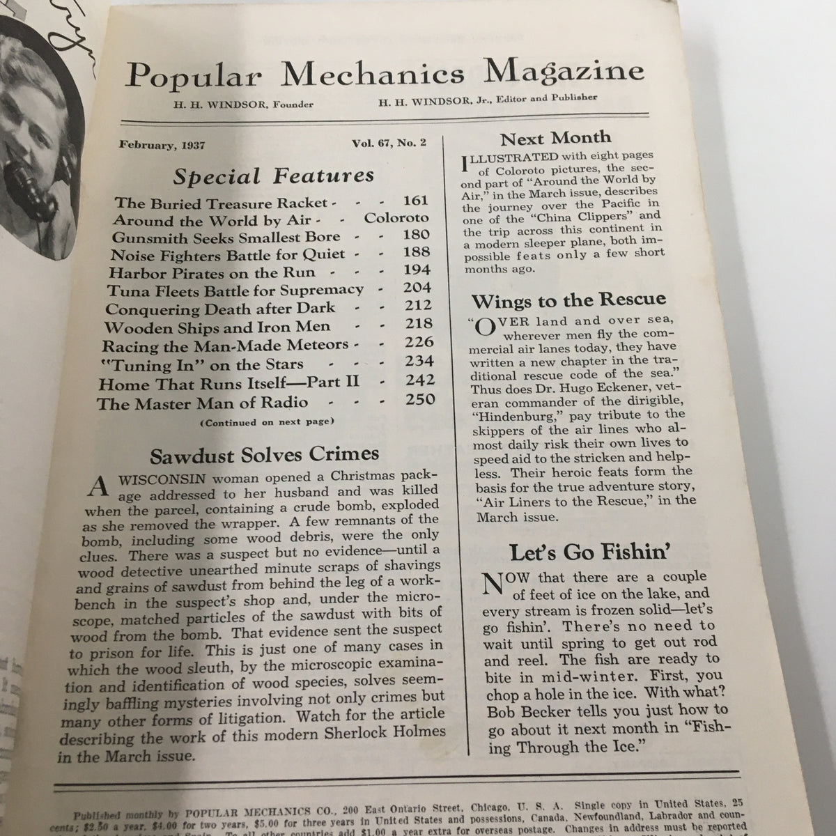 Vintage Popular Mechanics Magazine February 1937 Around The World by Air No Label