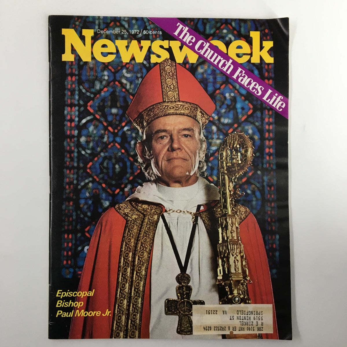 Vintage Newsweek Magazine December 25 1972 Episcopal Bishop Paul Moore Jr.