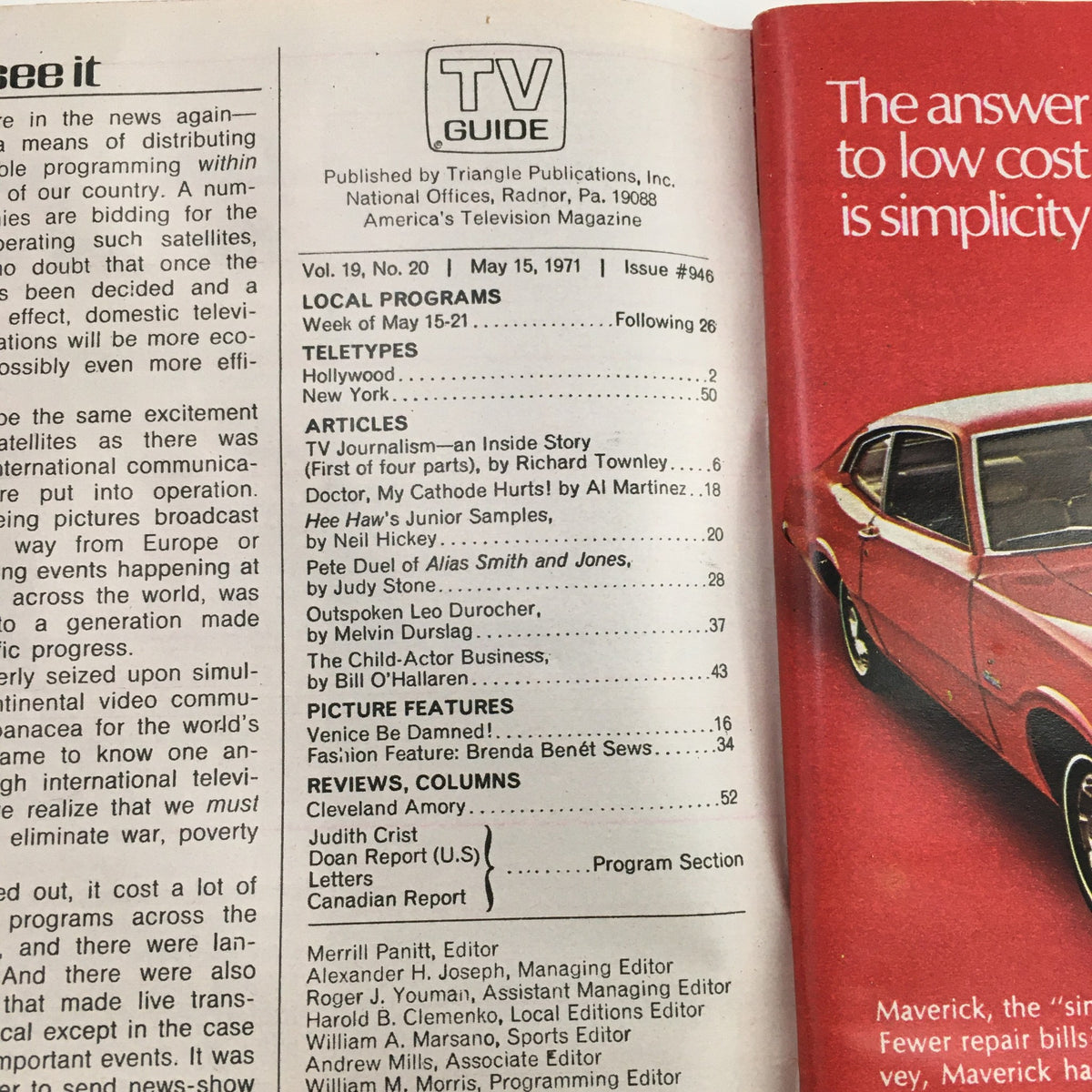 TV Guide Magazine May 15 1971 TV Journalism, An Inside Story Rochester NY
