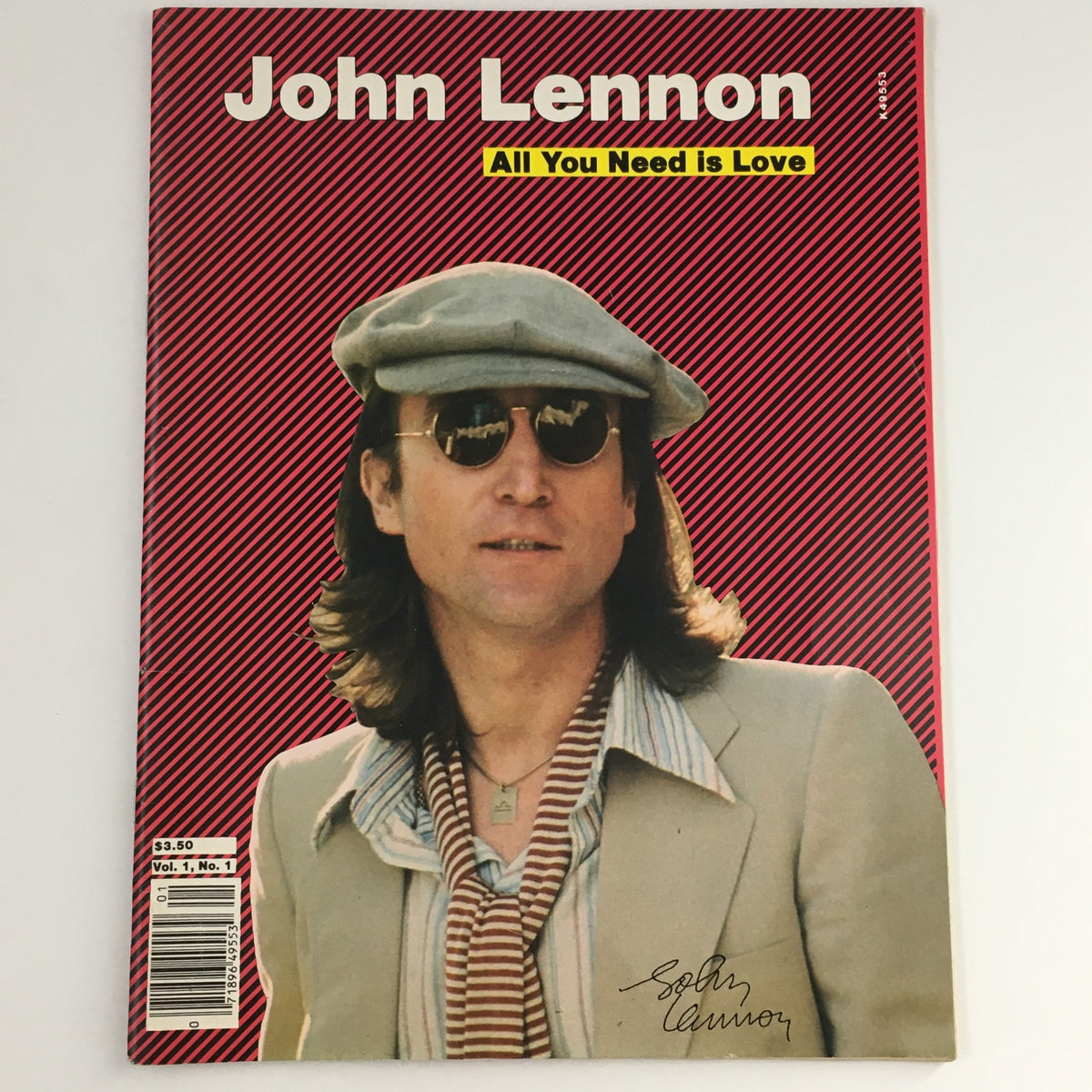 Cover of New York Post Magazine December 9 1980 Vol 1 #1 John Lennon Tribute featuring John Lennon in sunglasses and a hat, with the caption 'All You Need is Love'.