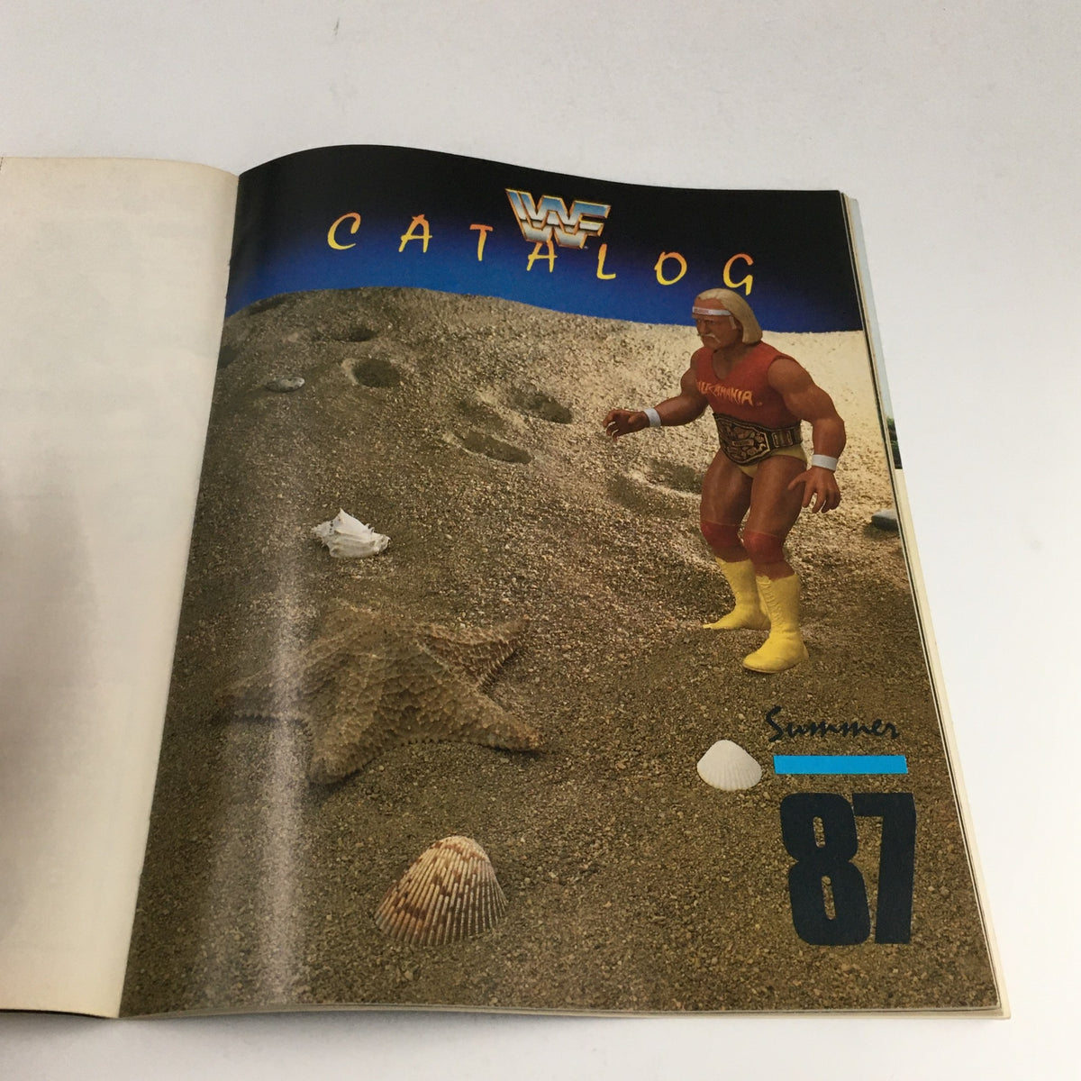 WWF Magazine November 1987 showcasing a vintage catalog cover with a wrestling figure, reminiscent of the summer 1987 collection.