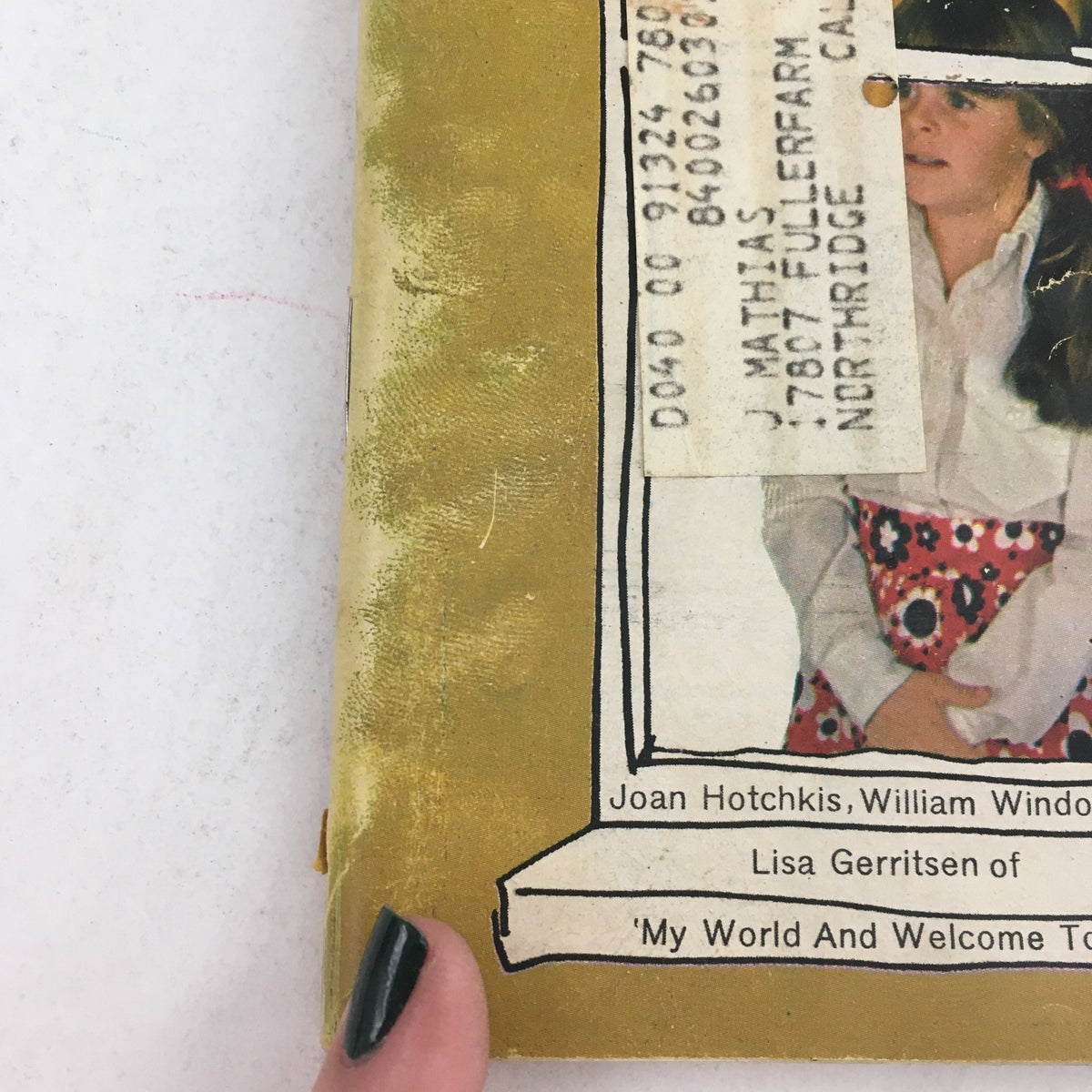 Close-up of the address label on the cover of TV Guide October 25 1969, featuring details about the recipient and additional vintage design elements.