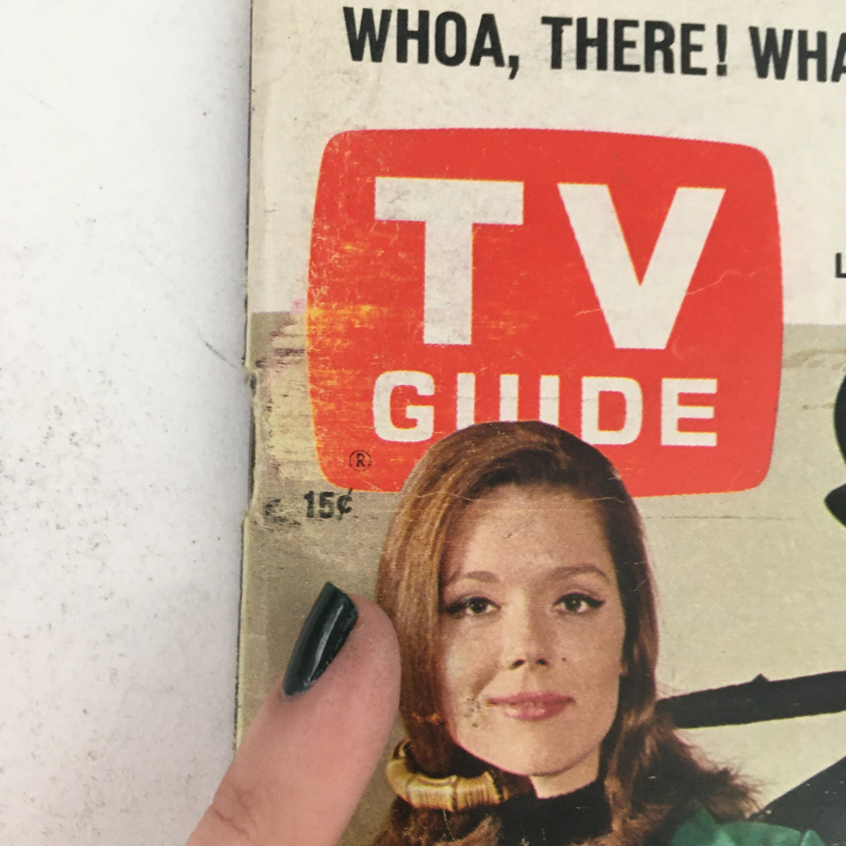 Close-up of the TV Guide January 21 1967 cover highlighting Diana Rigg with TV Guide logo.
