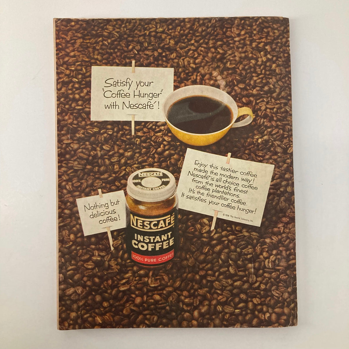 Cover of VTG Good Housekeeping Magazine September 1956 featuring an advertisement for Nescafe instant coffee.