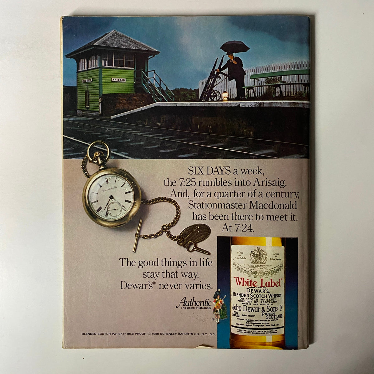 Cover of Forbes Magazine, June 23, 1980, featuring an image of a train station and a pocket watch with the text 'SIX DAYS a week, the 7:25 rumbles into Arisaig.' It highlights the economic themes of the issue, including the resilience of the banking system during turbulent times.