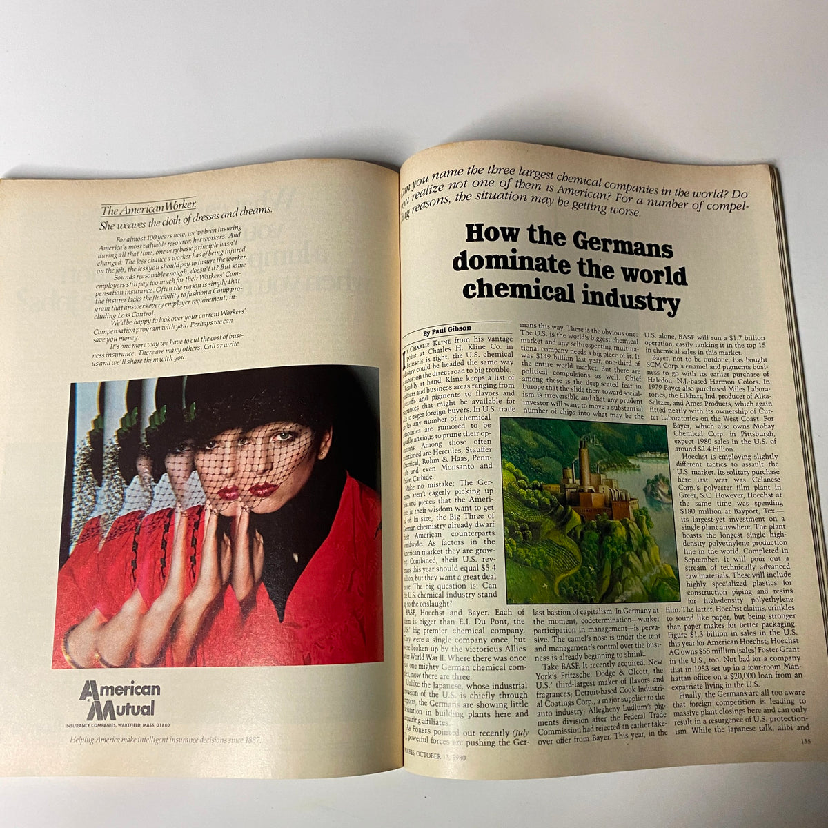 Article page from Forbes Magazine October 13, 1980, discussing how Germany dominates the world chemical industry, part of the cover story 'The German Chemical Giants'.