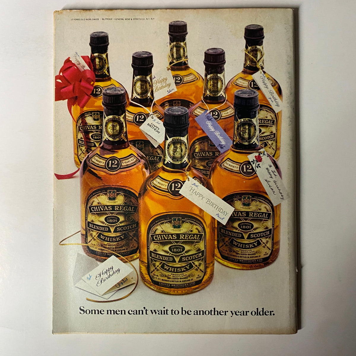 Vintage advertisement featuring multiple bottles of Chivas Regal blended Scotch whisky with birthday labels, from the issue of Forbes Magazine dated September 29, 1980, titled 'The Invisible Enterprise'.
