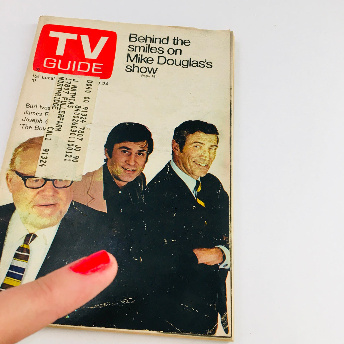 TV Guide April 18 1970 Vol 18 #16 showing Burl Ives, James Farentino, and Joseph Campbell on the cover, highlighting the entertainment culture of the early 1970s.