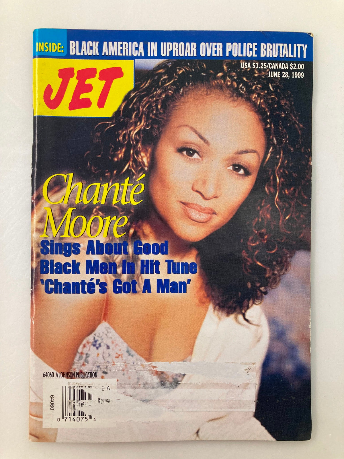 Cover of Jet Magazine June 28 1999 Vol 96 #4 featuring Chante Moore, showcasing her profile with a headline about her hit song 'Chanté's Got A Man.'