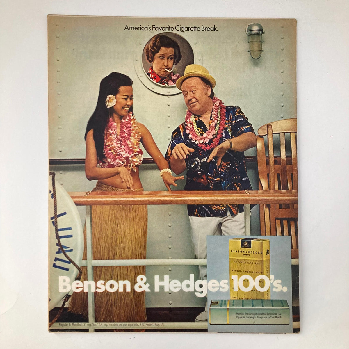 Back cover of VTG Life Magazine March 24 1972 displaying a vintage advertisement for Benson & Hedges cigarettes.