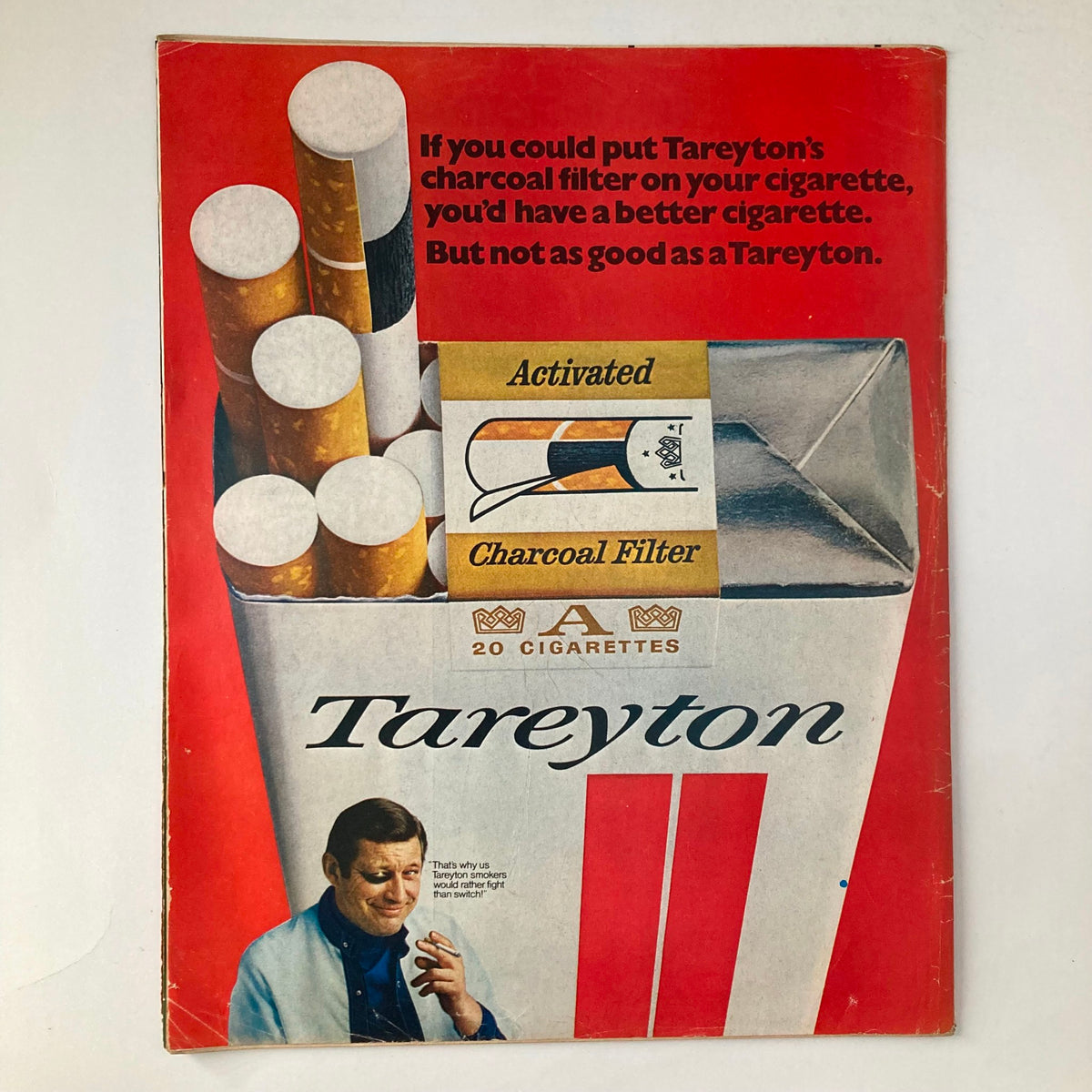 Cover of VTG Life Magazine August 7 1970 Vol 69 No. 6 showcasing advertising for Tareyton cigarettes alongside the tagline promoting their charcoal filter.