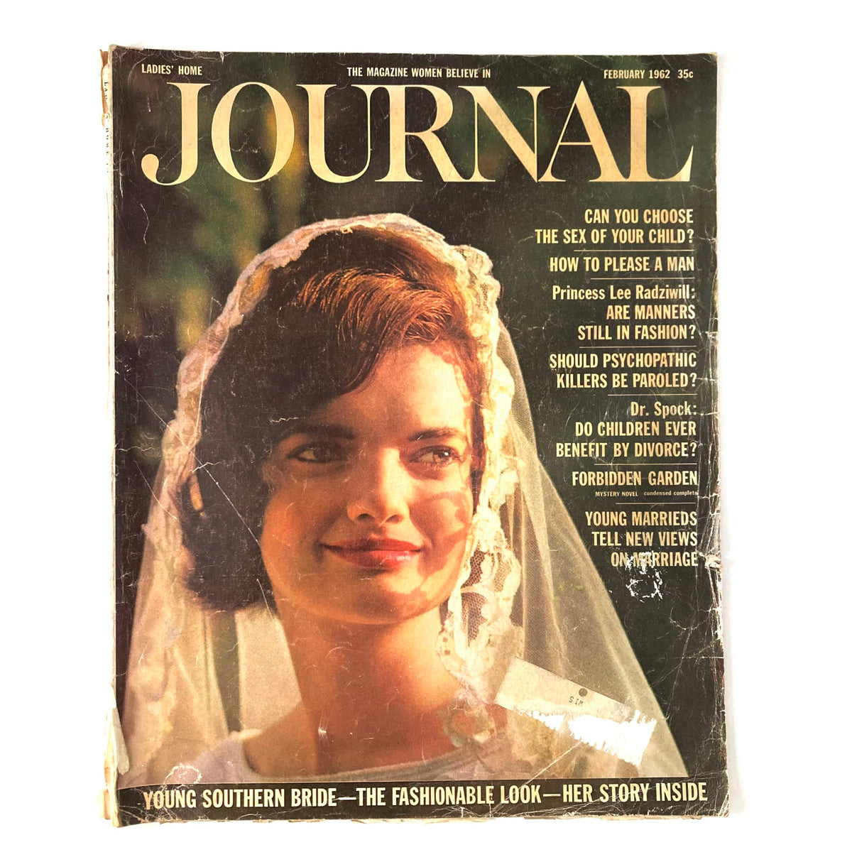 Ladies' Home Journal Magazine February 1962 featuring the Young Southern Bride on the cover, showcasing vintage fashion and cultural themes, suitable for collectors and vintage enthusiasts.