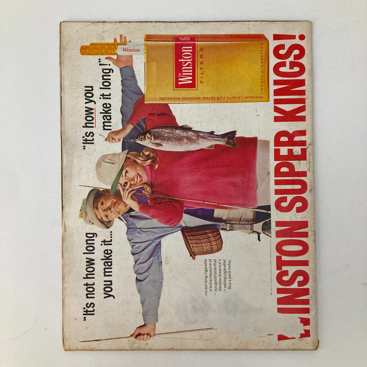 Back cover advertisement of VTG Life Magazine, April 26, 1968, Vol 64 No. 17 for Winston Super Kings cigarettes.