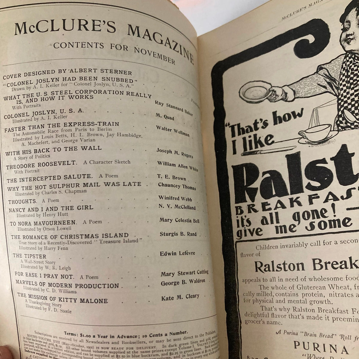 Vintage McLure's Magazine (MISSINGYEAR) Theodore Roosevelt with Portrait No Label