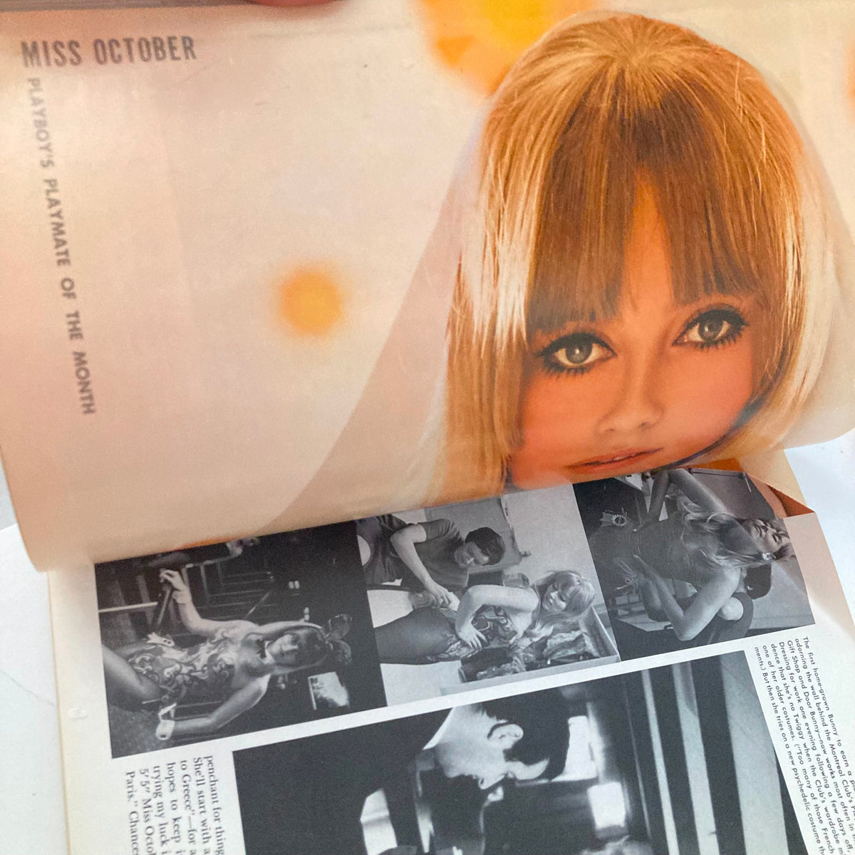 VTG Playboy Magazine October 1968 featuring the iconic centerfold of Miss October and captivating photography showcasing the culture of the late 1960s.