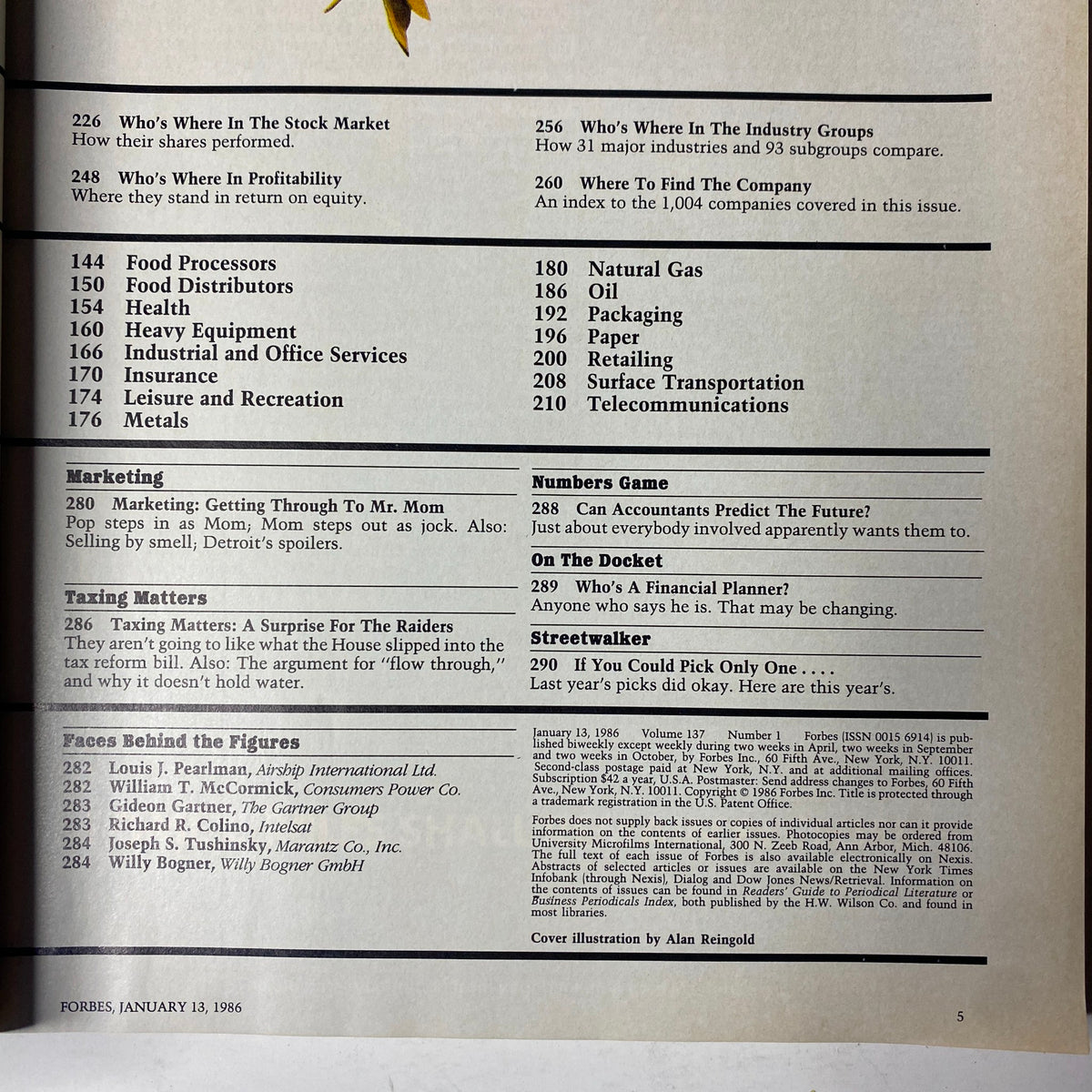 Forbes Magazine January 13, 1986 38th Annual Report on American Industry