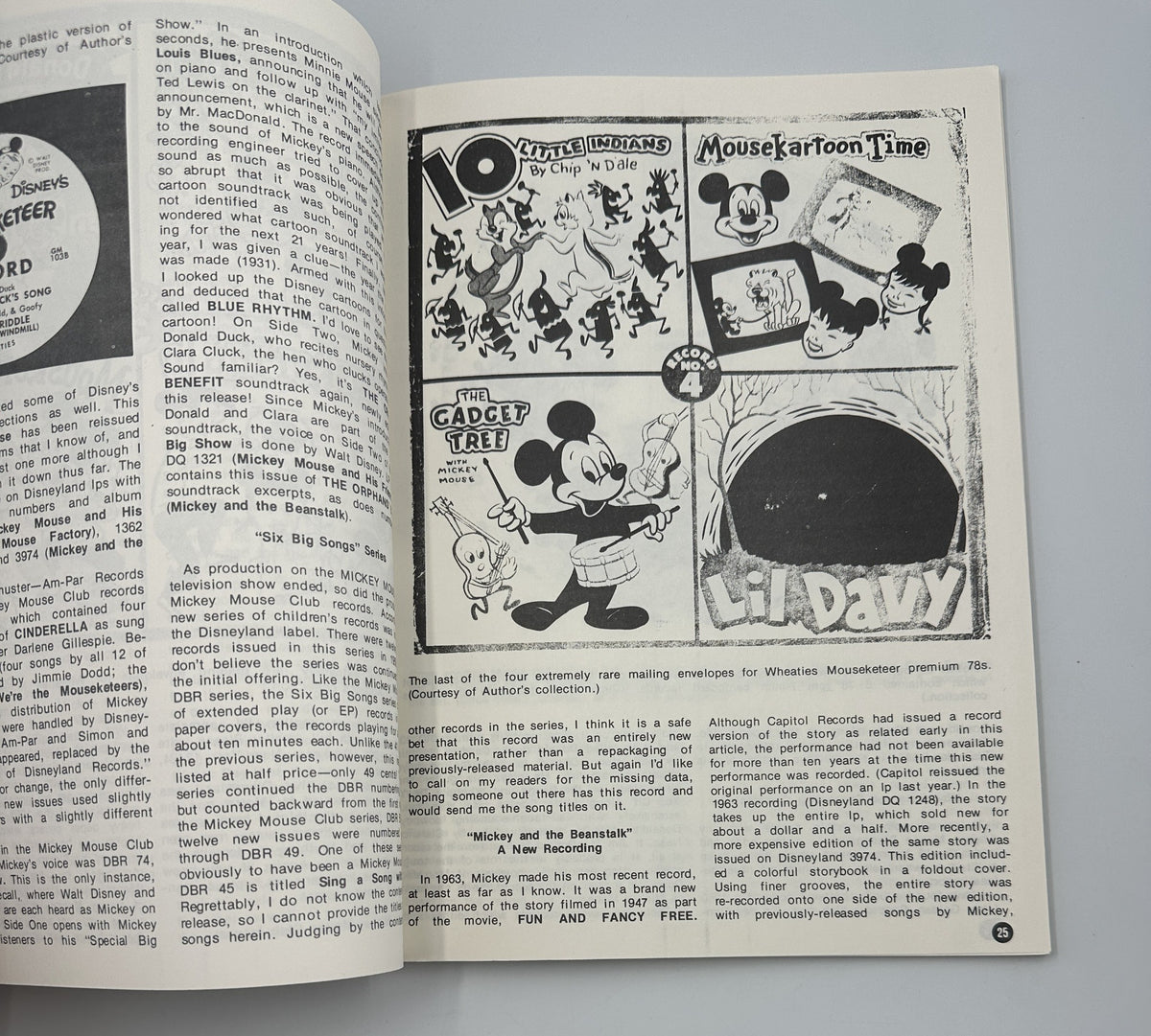 Another inner page of The World of Yesterday Magazine April 1979 featuring classic Mickey Mouse illustrations, discussing iconic characters and nostalgic memorabilia.