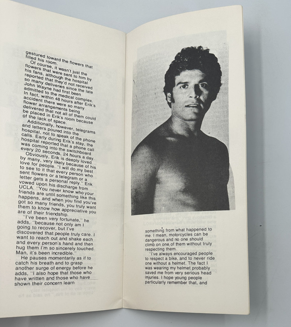 Page from the Teen Beat Magazine Official Star Directory showcasing a photo of a male teen idol, discussing fan interactions and the importance of communication.