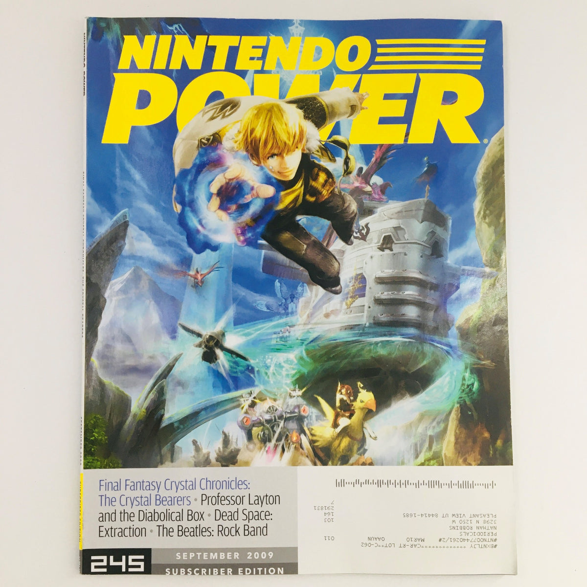 Cover of Nintendo Power Magazine September 2009 featuring Final Fantasy Crystal Chronicles, showcasing vibrant graphics and a dynamic character in action, perfect for collectors.