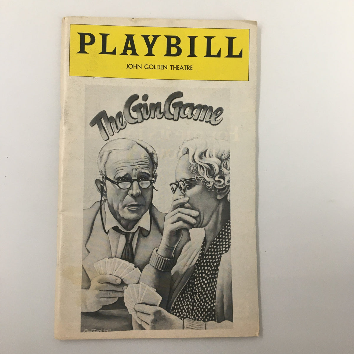 1978 Playbill for The Gin Game by D.L. Coburn, showcasing the cover design featuring characters in a card game, presented at the John Golden Theatre.