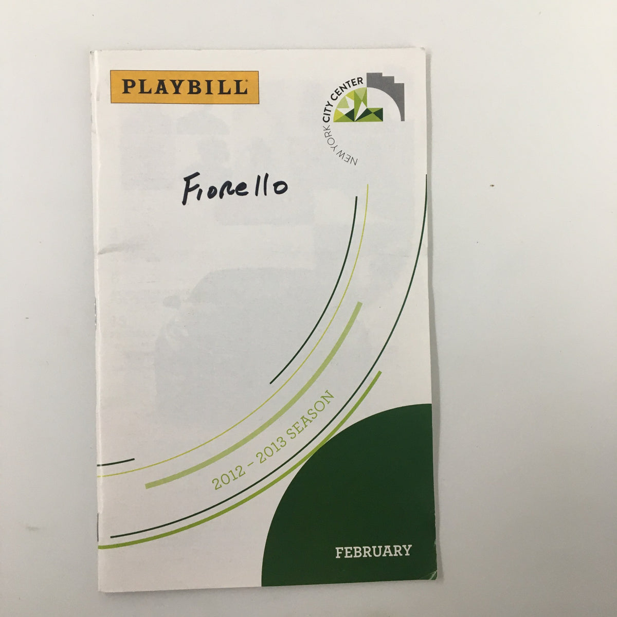 2013 Playbill from New York City Center titled 'Firello' featuring cover design and season details.