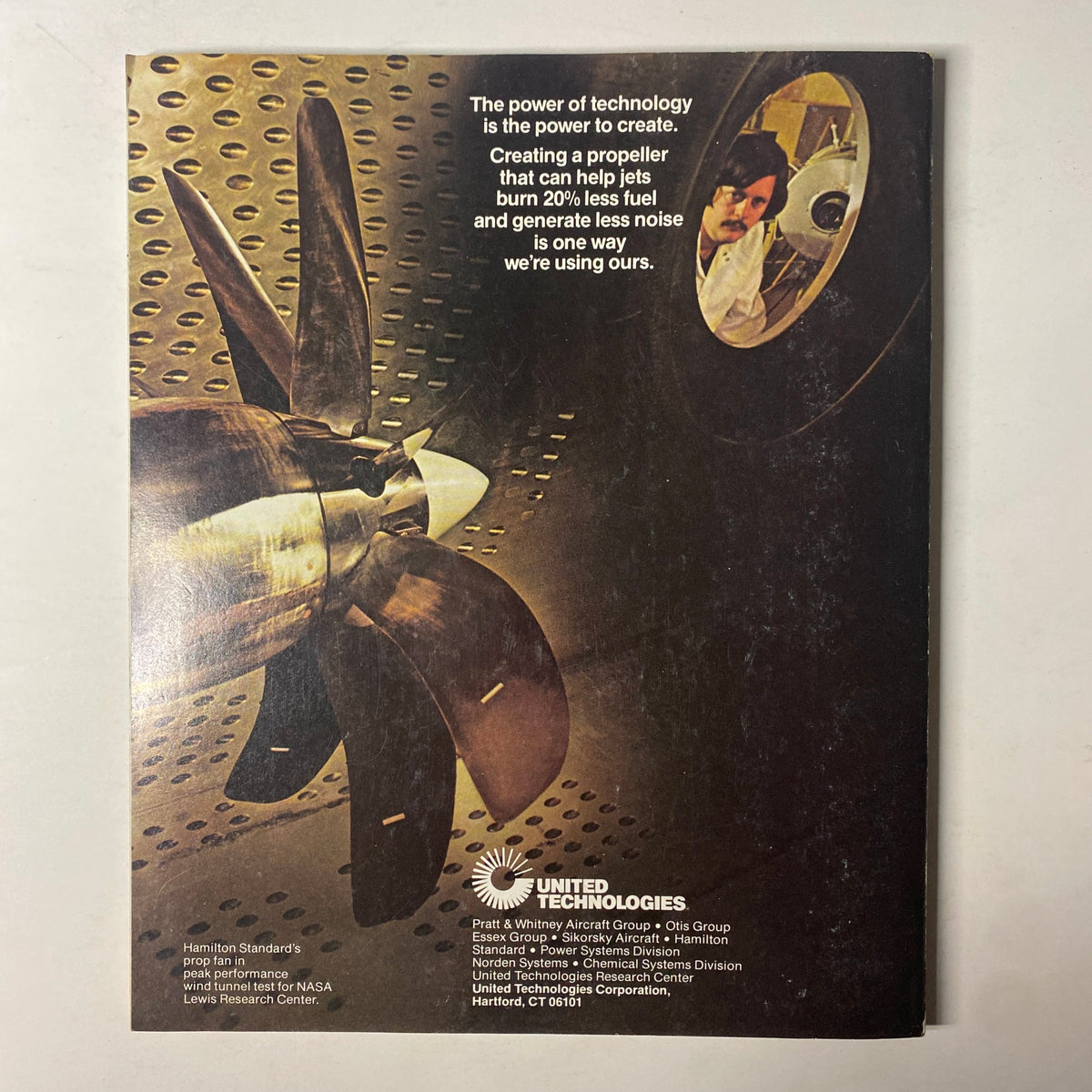 Back cover of Fortune Magazine, October 9, 1978, featuring an advertisement by United Technologies focusing on technological advancements and fuel efficiency.