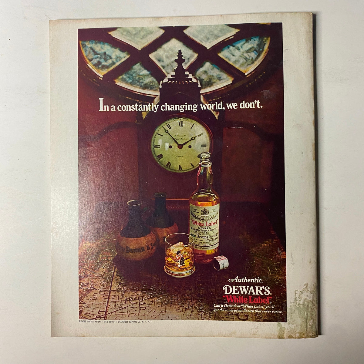 Fortune Magazine August 27, 1979 advertising page for Dewar's White Label whiskey, showcasing a vintage promotional design.