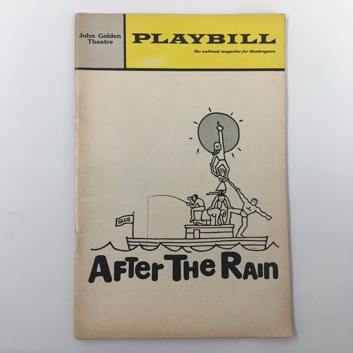 1967 Playbill featuring the production 'After The Rain' at John Golden Theatre with artwork depicting a theatrical scene.