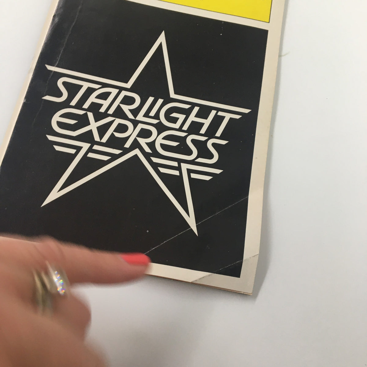 Close-up of the 1988 Playbill Gershwin Theatre for Starlight Express showing minor wear and detailing.