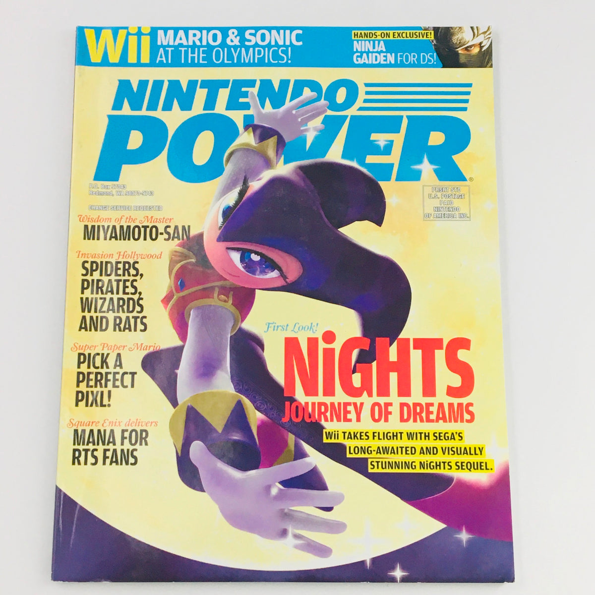 Cover of Nintendo Power Magazine June 2007 featuring Nights: Journey of Dreams and Ninja Gaiden for DS.