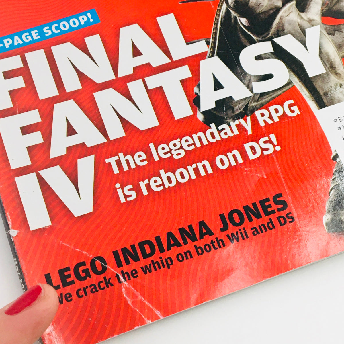 Cover of Nintendo Power Magazine May 2008 featuring Final Fantasy IV: The Legendary RPG on DS, highlighting a vibrant red design and promotional text including Lego Indiana Jones.