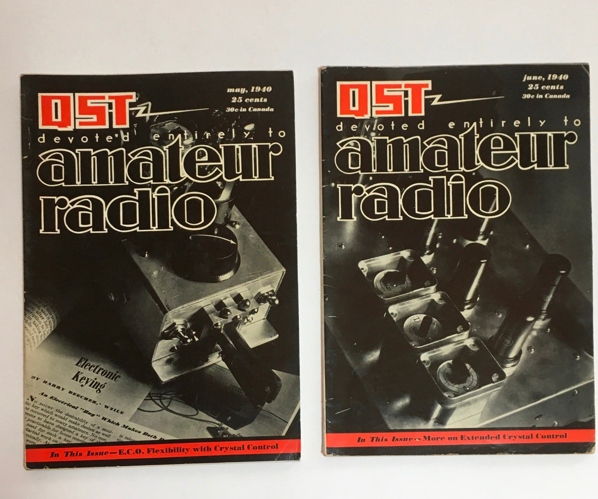 May and June 1940 editions of QST Amateur Radio magazines, covering various topics in amateur radio.