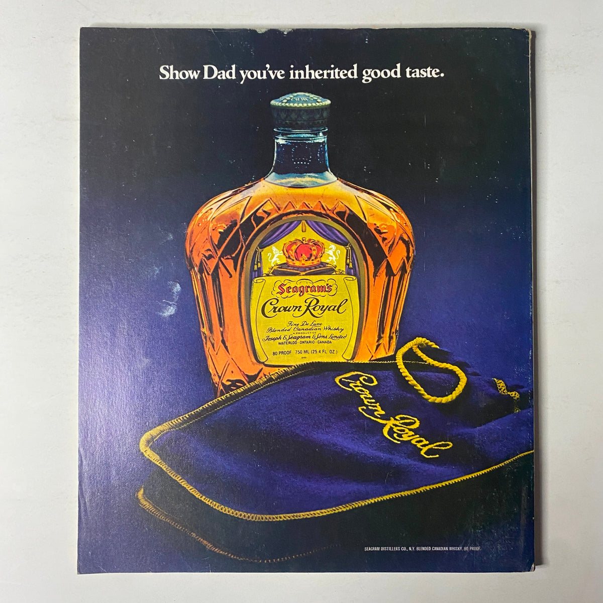 Back cover of Fortune Magazine June 4, 1979 depicting an advertisement for Seagram's Crown Royal whiskey.