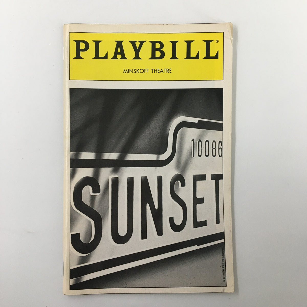 1995 Playbill from Minskoff Theatre featuring the title 'Sunset Blvd.' prominently displayed on the cover.