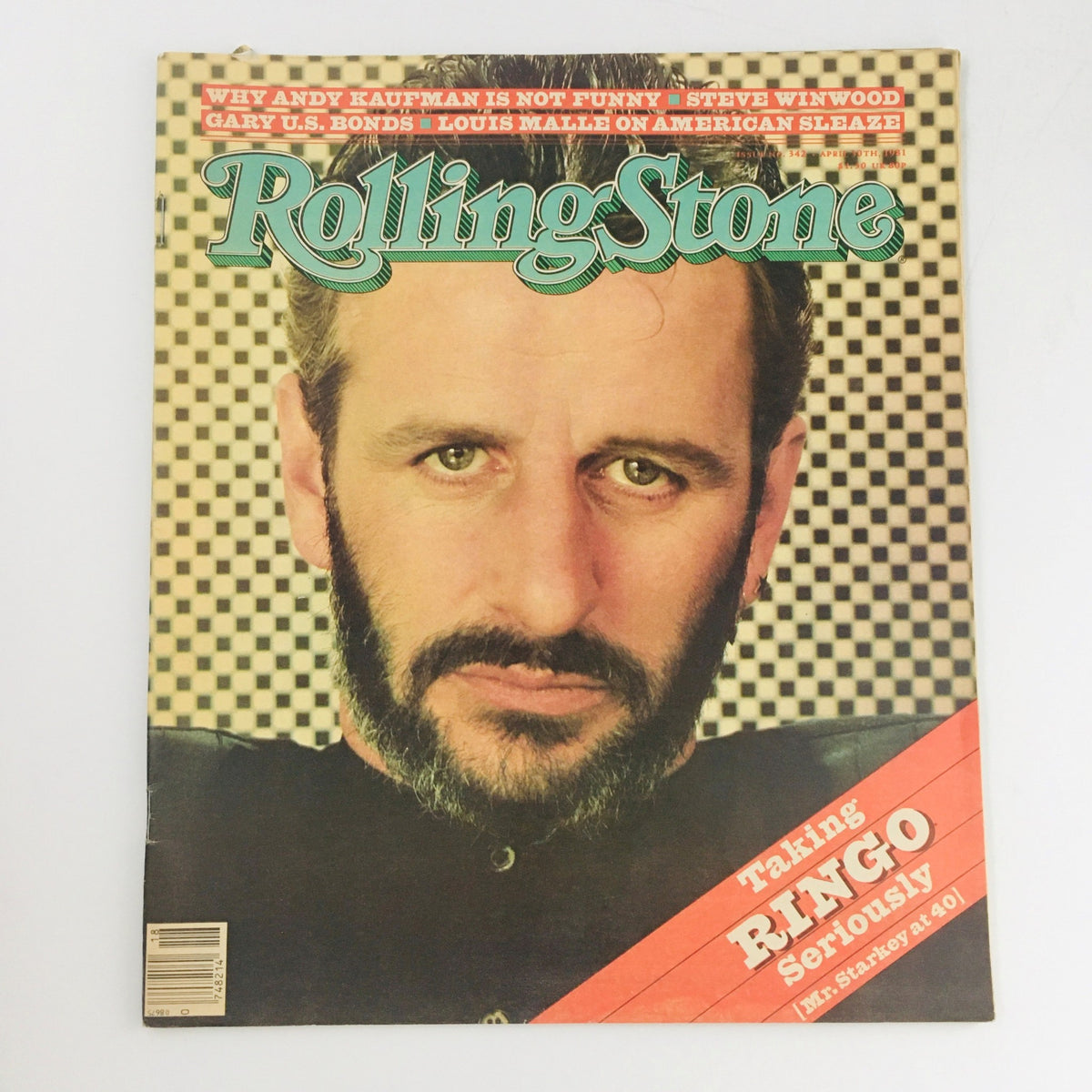 Rolling Stone Magazine Issue 342 from April 30, 1981 featuring musician Ringo Starr on the cover, capturing the essence of classic rock history with its vibrant design and cultural significance.