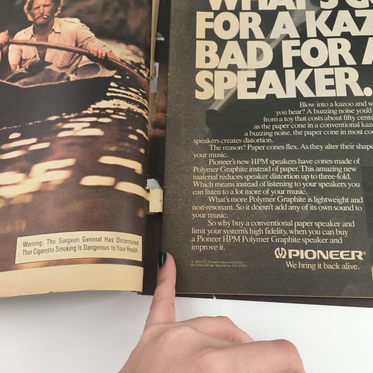 Inside spread of the Rolling Stone Magazine January 22 1981, featuring a Pioneer advertisement, illustrating the style and design typical of early 1980s magazine layouts.
