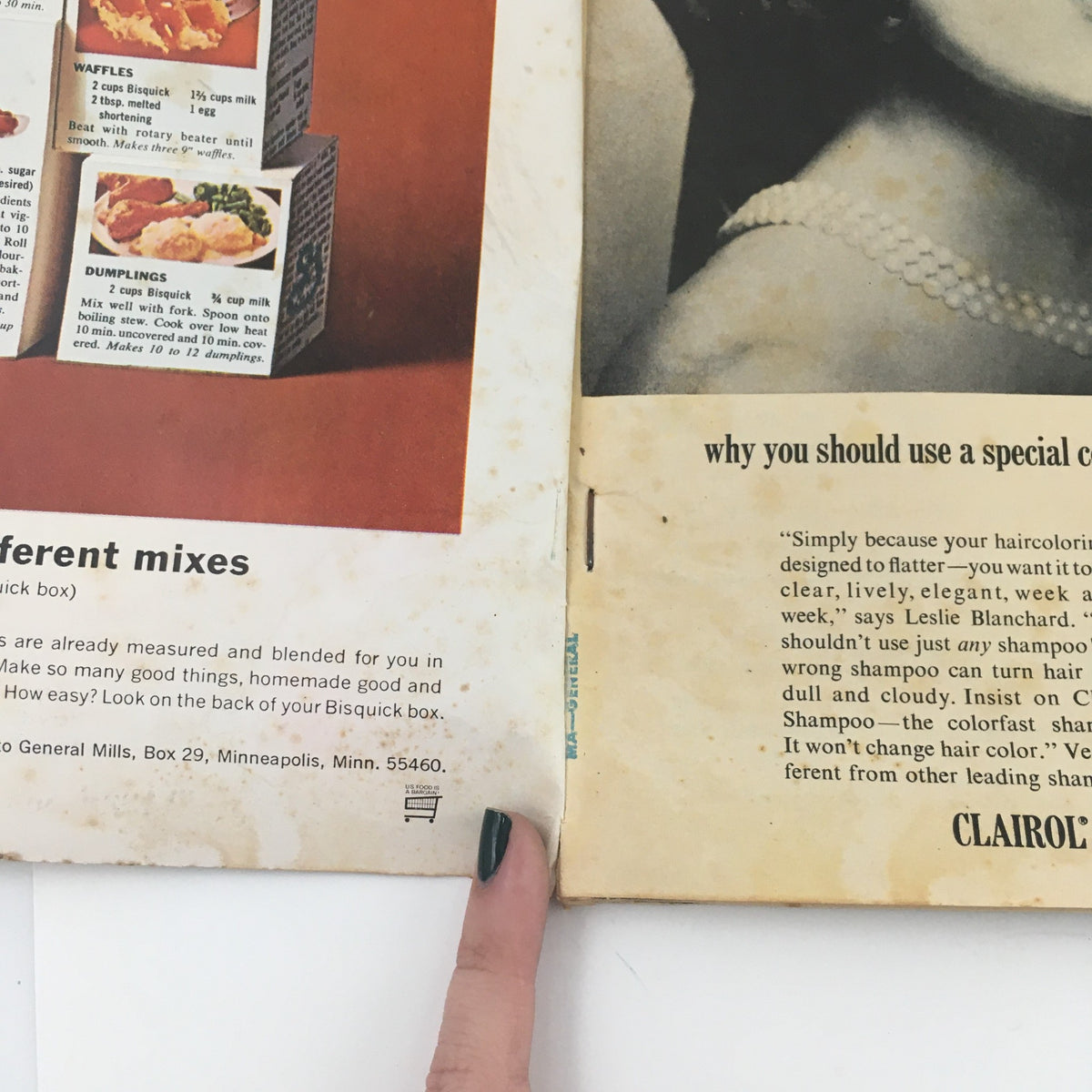 Inside page of Family Circle Magazine January 1965 displaying recipes and advertisements, highlighting the Smart Meal-Planner's Guide and cooking tips.