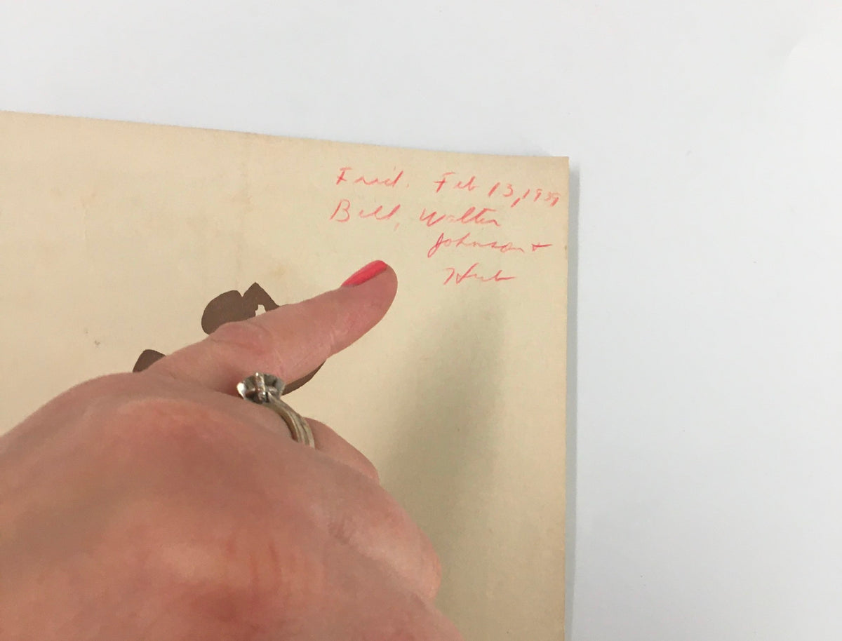 Close-up of a handwritten note on the 1939 Playbill, dated February 13, 1939, highlighting the collector's mark.