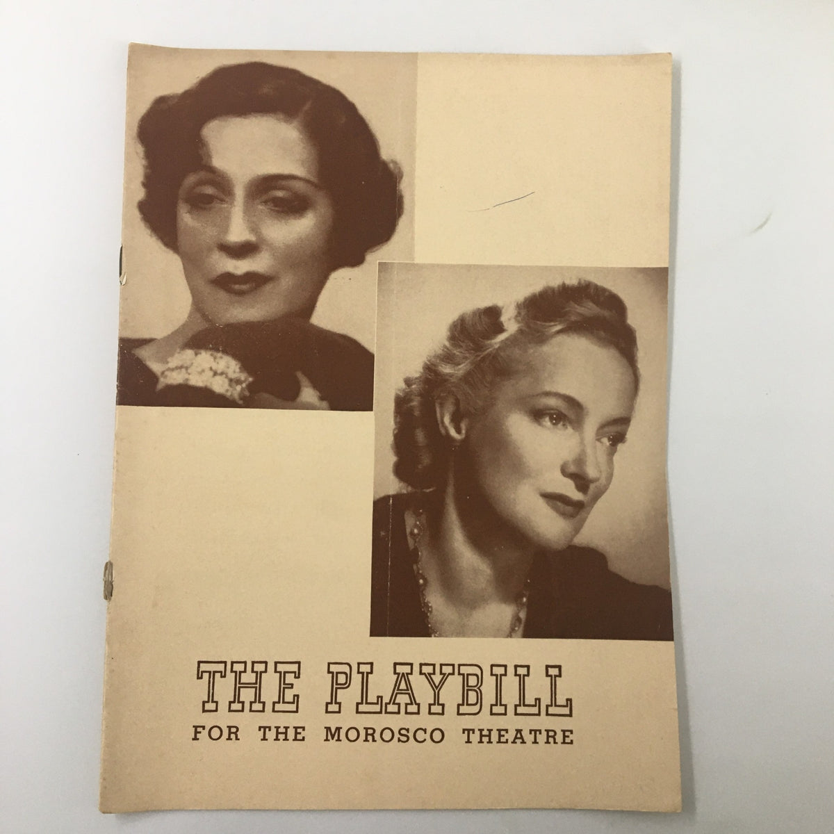 Cover of the 1941 Playbill for Morosco Theatre featuring Jane Cowl in 'Old Acquaintance' with sepia-toned portraits of two actresses.